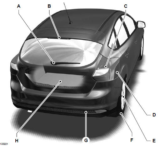 Ford Focus Widok ogólny tyłu pojazdu z zewnątrz Widok